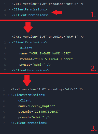 enter the SteamID and the InGame Name of the player enter the SteamID and the InGame Name of the player