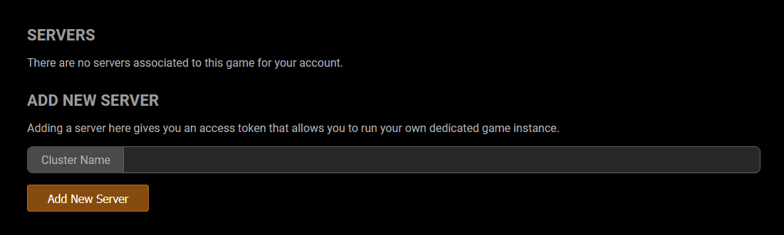 After you are logged in to the site, go to Klei Gameservers and create a server token After you are logged in to the site, go to Klei Gameservers and create a server token
