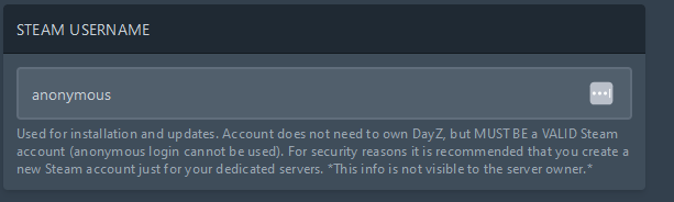 Now replace the Steam login data with the user anonymous to be able to operate the server without a&hellip;
