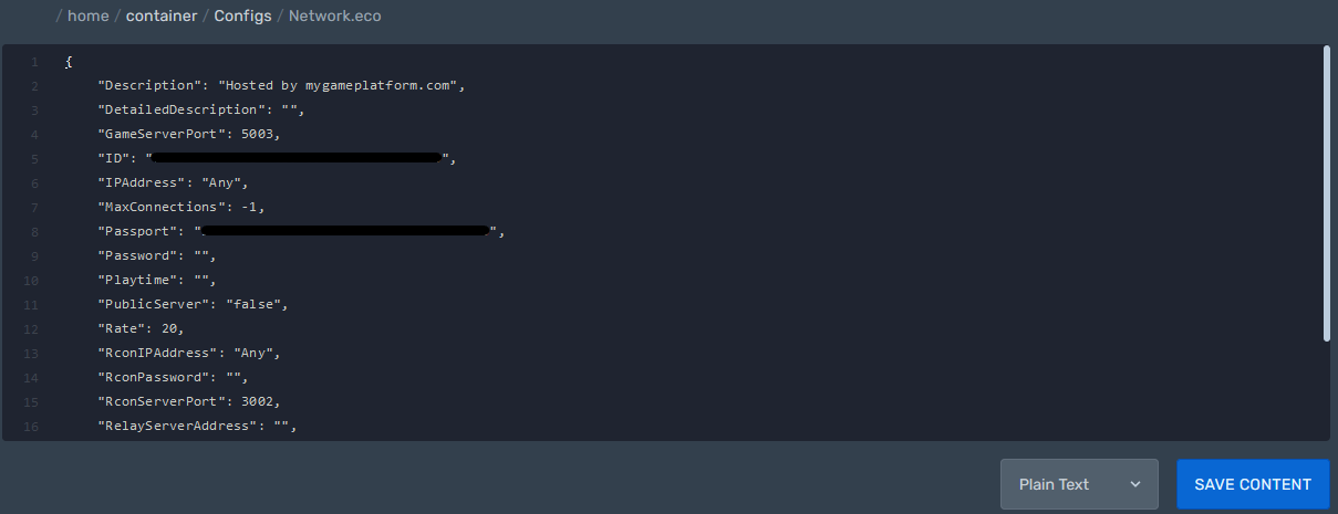 Here you can find server settings like: server description, server password, maxconnections and more Here you can find server settings like: server description, server password, maxconnections and more