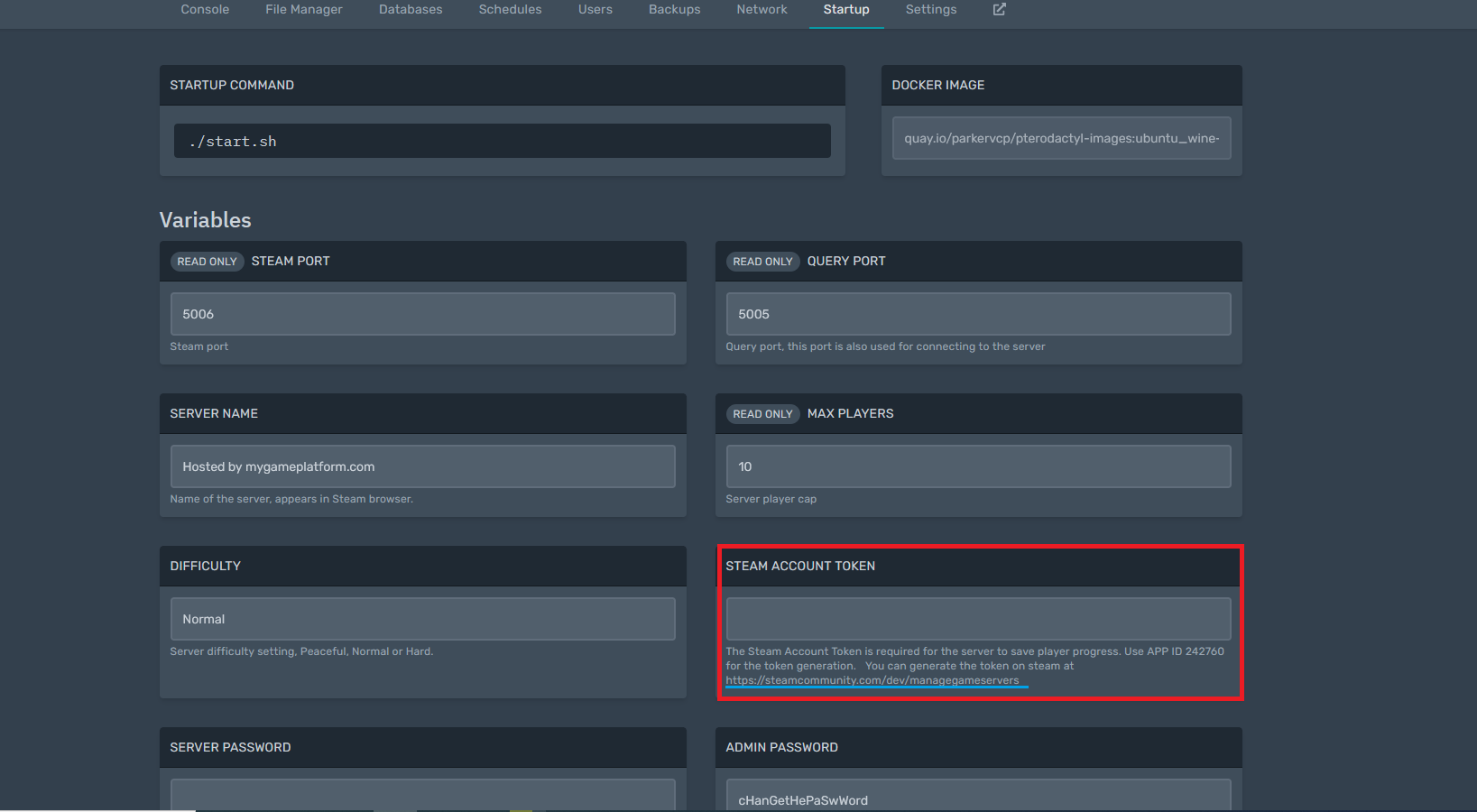 Open the link: Steam Game Server Account Management Open the link: Steam Game Server Account Management