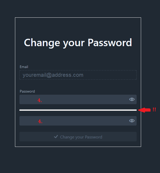 Enter a new password. The bar must be green