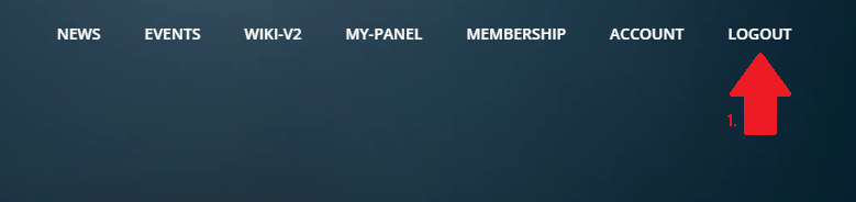 Press the logout button to log out of the website Press the logout button to log out of the website