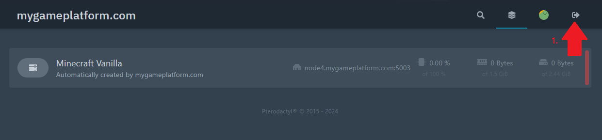 Click the logout button in the panel Click the logout button in the panel
