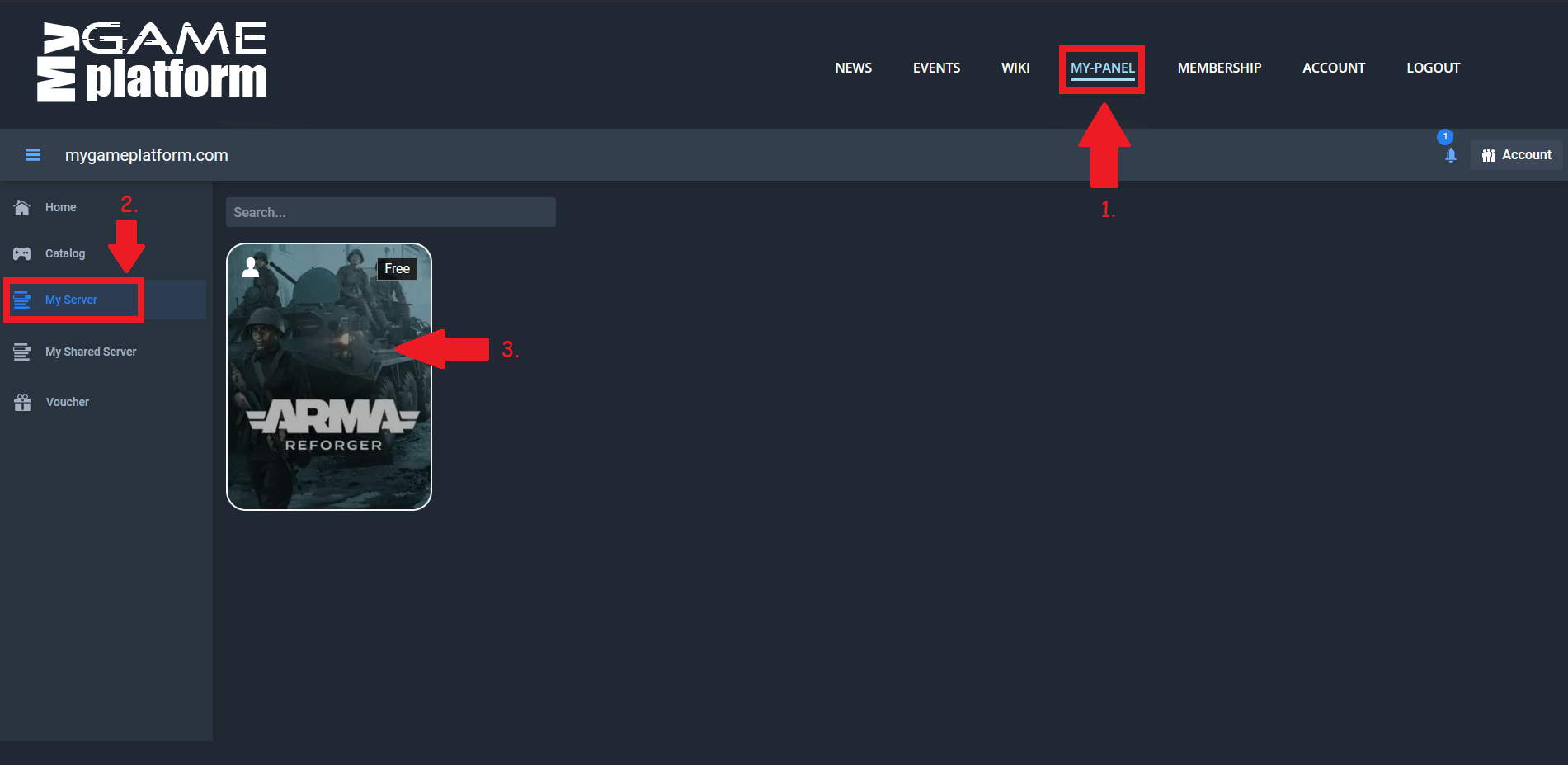 Manage your Gameserver via My-Panel