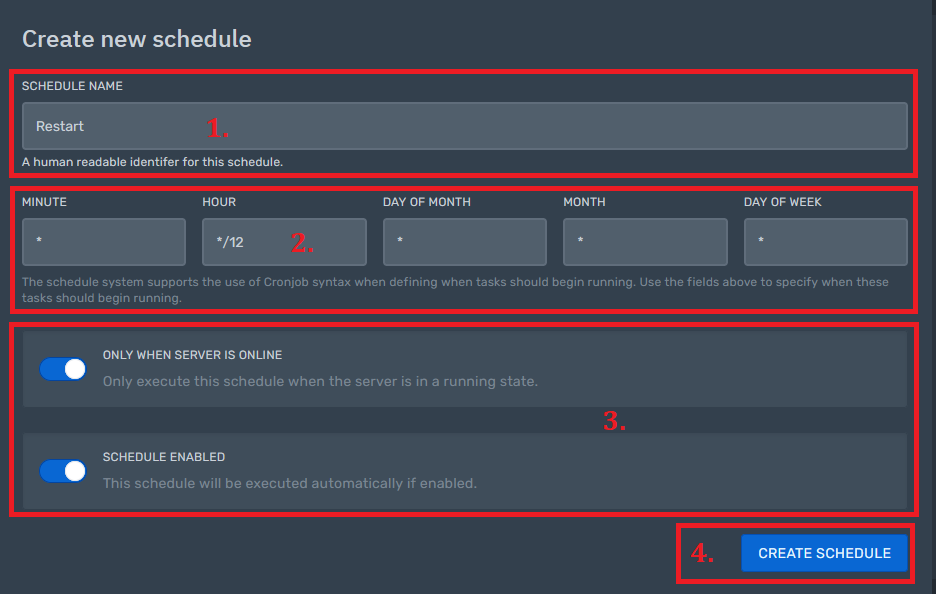 Schedule your Server