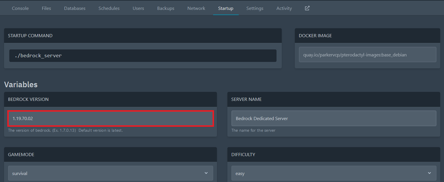 Enter the version in your startup Enter the version in your startup
