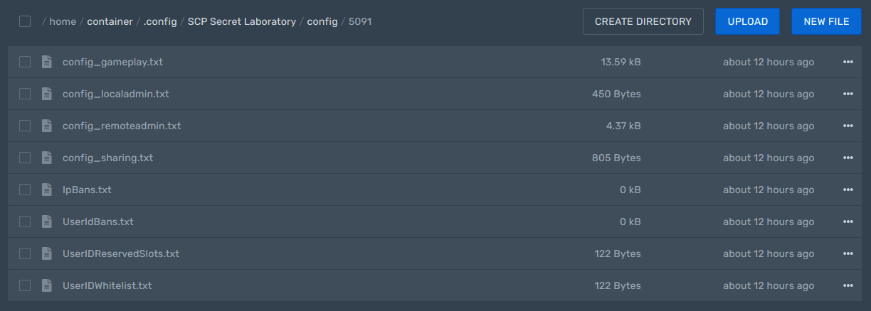 Config folder named after the server port