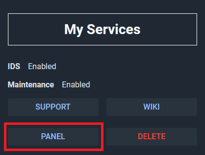 Open the Server-Panel