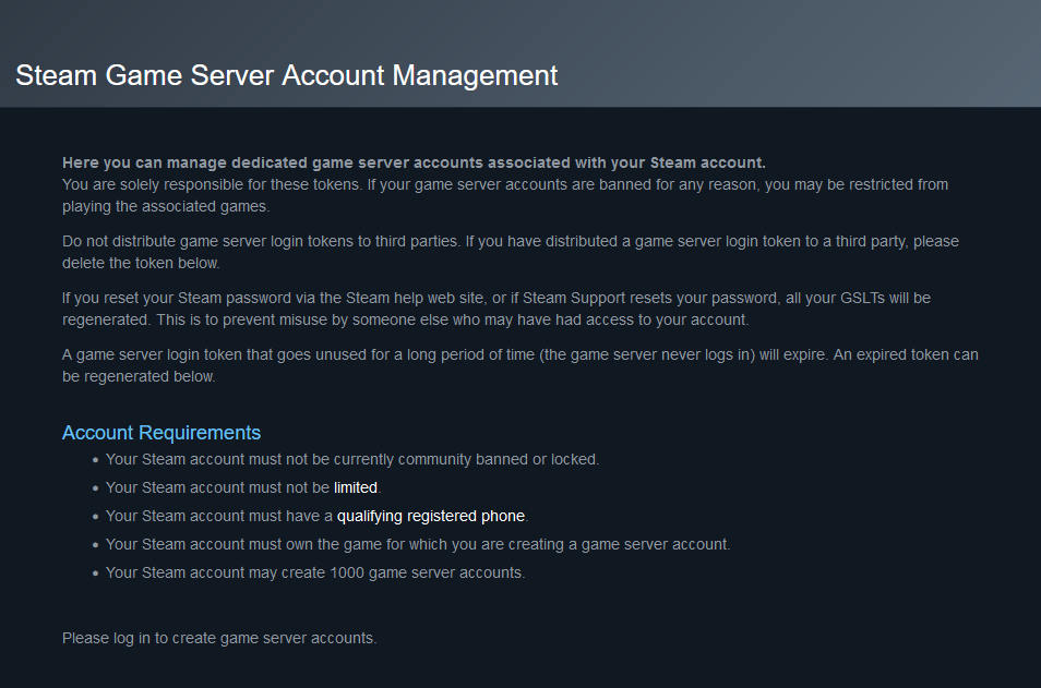 Steam now generates a token for your server