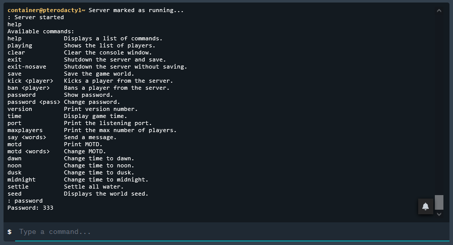 Write help in the console to get a list of all commands Write help in the console to get a list of all commands