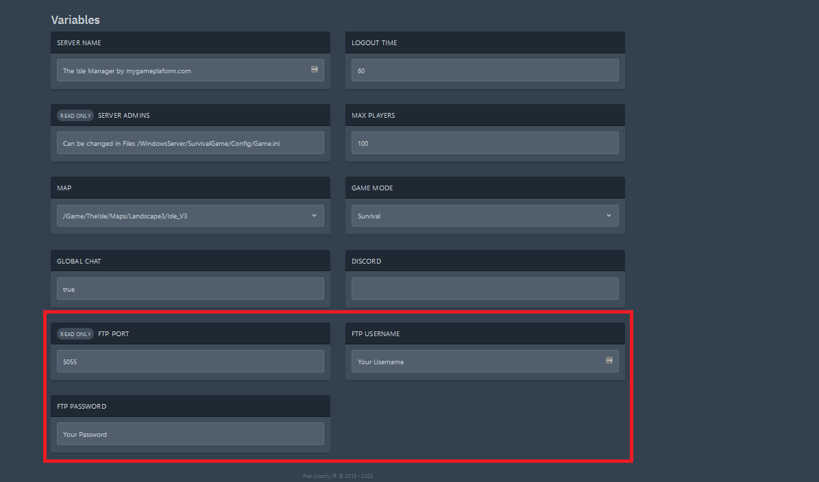 To connect to your server using FTP, log in to mygameplatform.com and navigate to My Servers | Panel | Startup